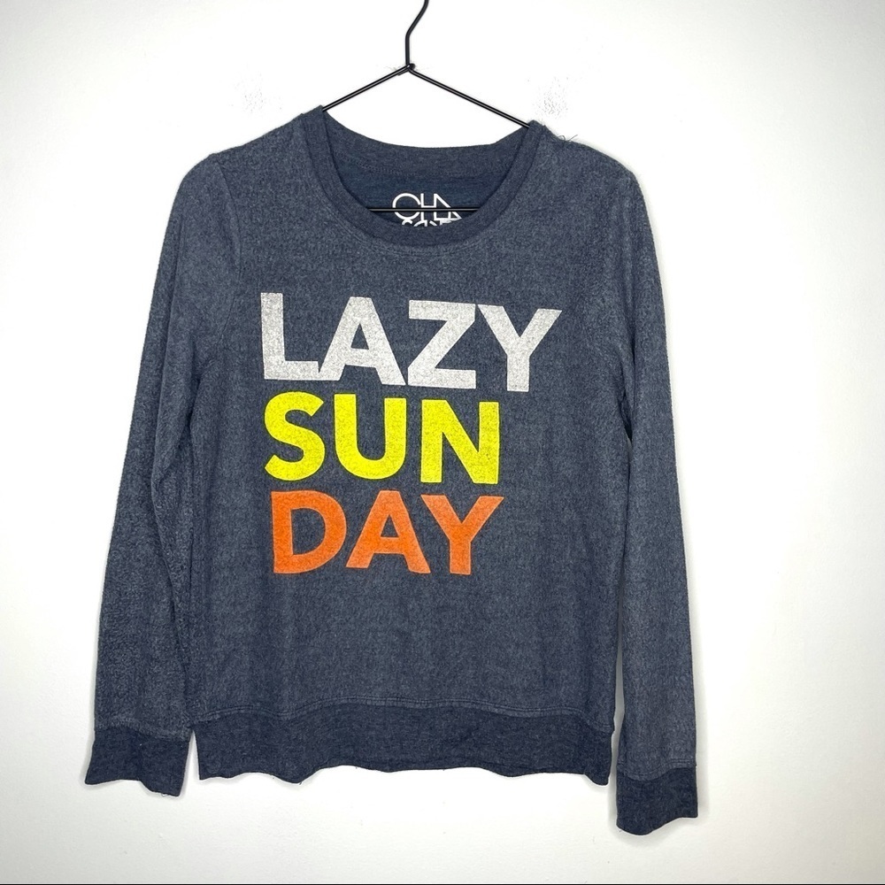 Chaser Lazy Sunday Crewneck Sweatshirt Womens S - Picture 2 of 7